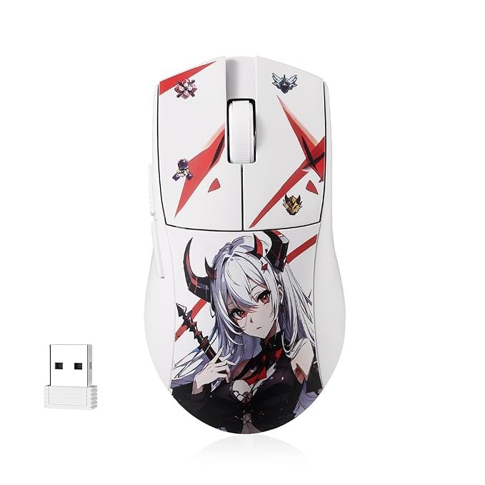 Redragon M916AK PRO 3-Mode Anime Gaming Mouse,Bluetooth,Wireless,USB-C 42G Ultra-Light 26K DPI w/Ergonomic Natural Grip Build,Full Programmable Buttons,Software Supports DIY Keybinds & DPI
