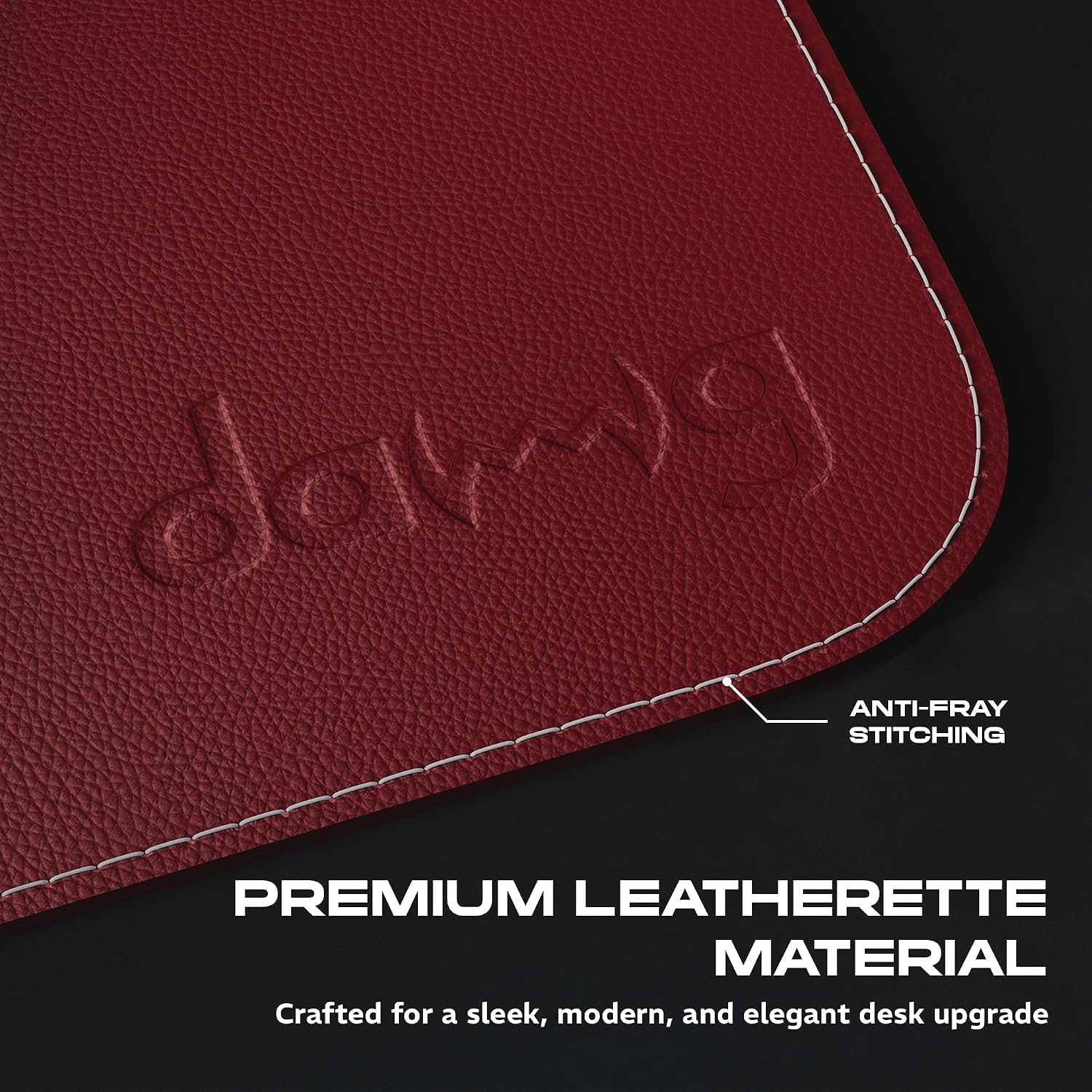 daWg KeyMat L1, Premium Vegan Leather Desk Mat, Anti-Slip, Anti-Skid, Dual-Sided Mat, Water Resistant, Strong Stitching, Perfect for Gaming/Office/Work from Home, Easy to Carry (630 x 280mm) (Black)