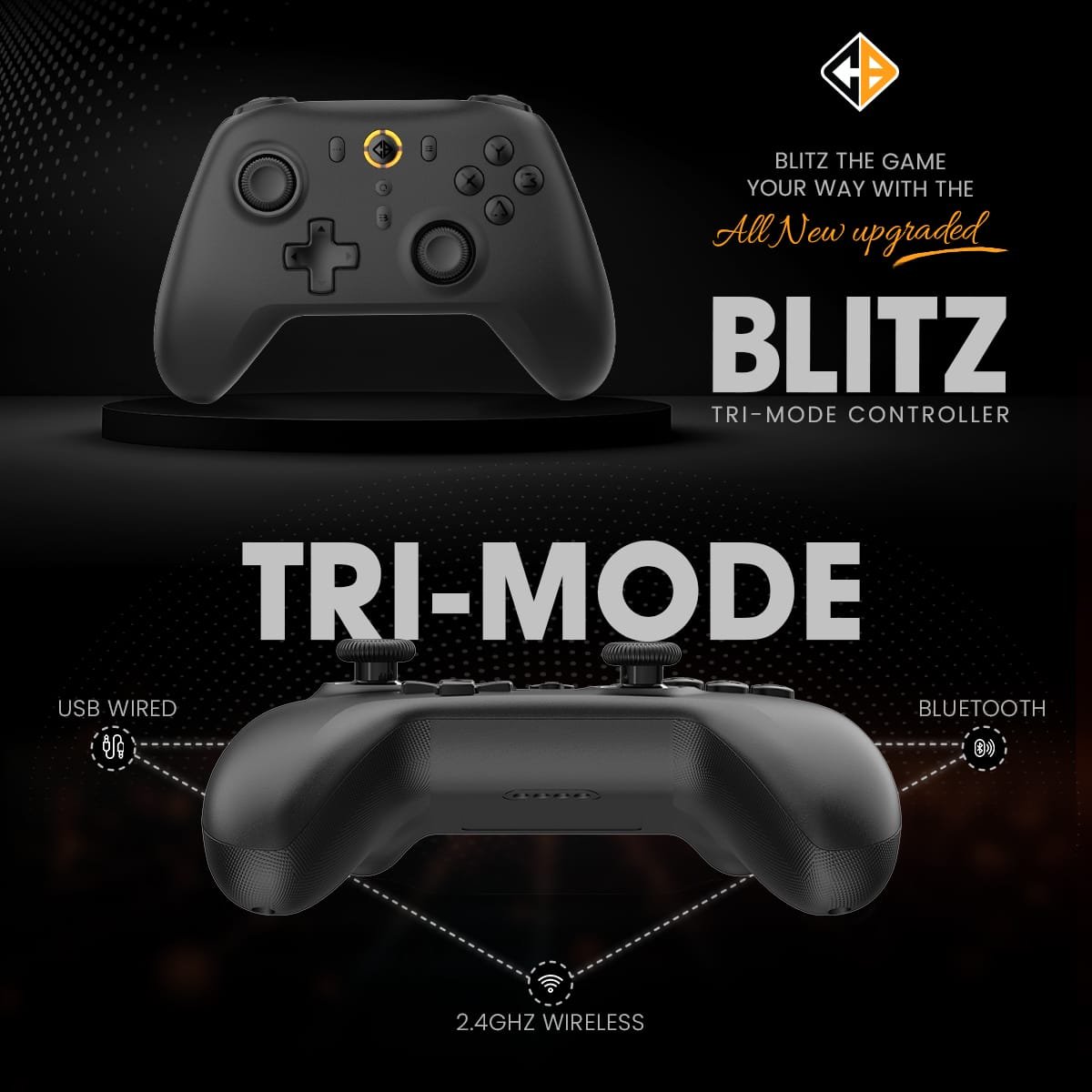 Cosmic Byte Blitz Tri-Mode Controller for PC, TMR Joystick, HE Triggers, 1000Hz Polling, Software &amp;amp; Charging Dock Support, Upgraded Model