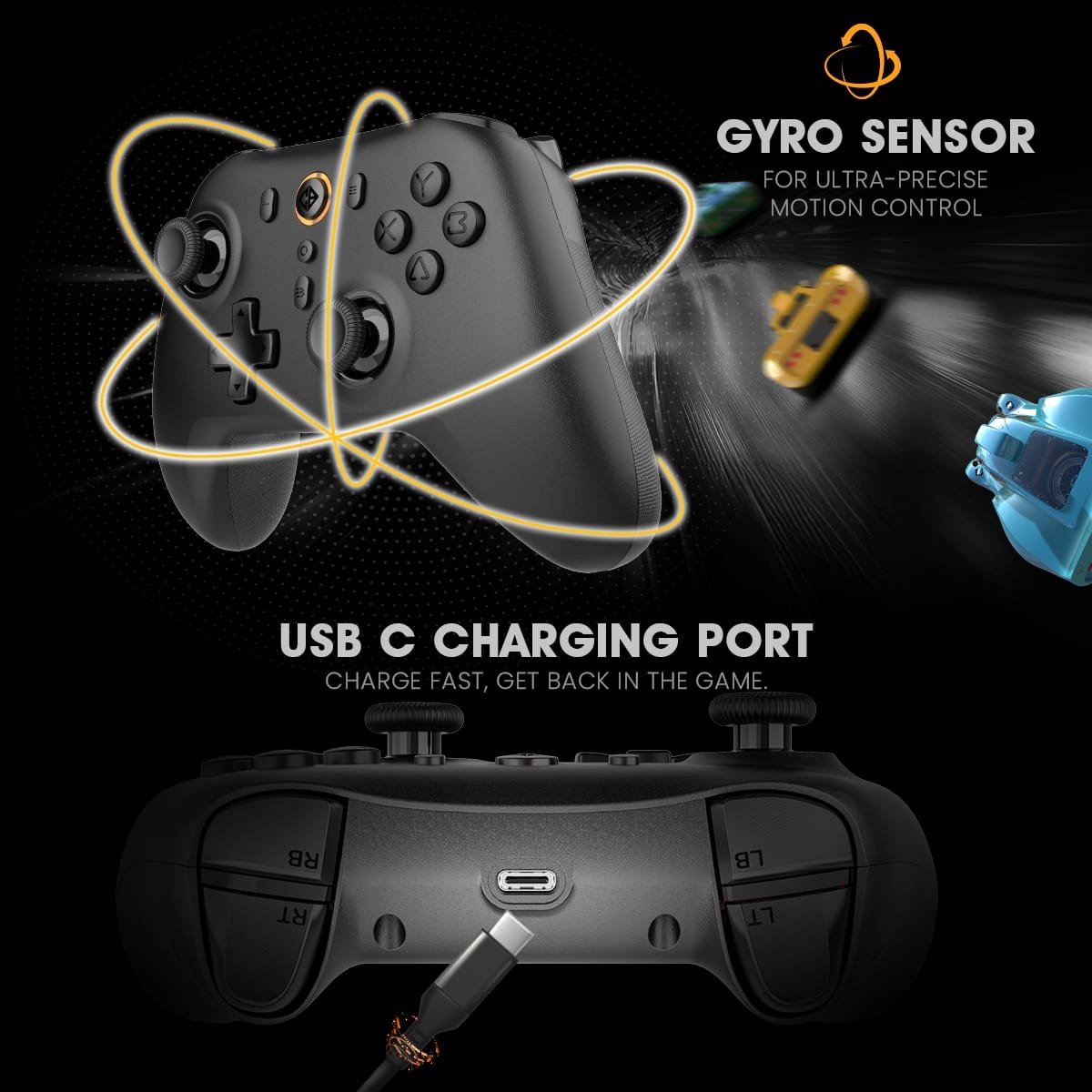 Cosmic Byte Blitz Tri-Mode Controller for PC, TMR Joystick, HE Triggers, 1000Hz Polling, Software &amp;amp; Charging Dock Support, Upgraded Model