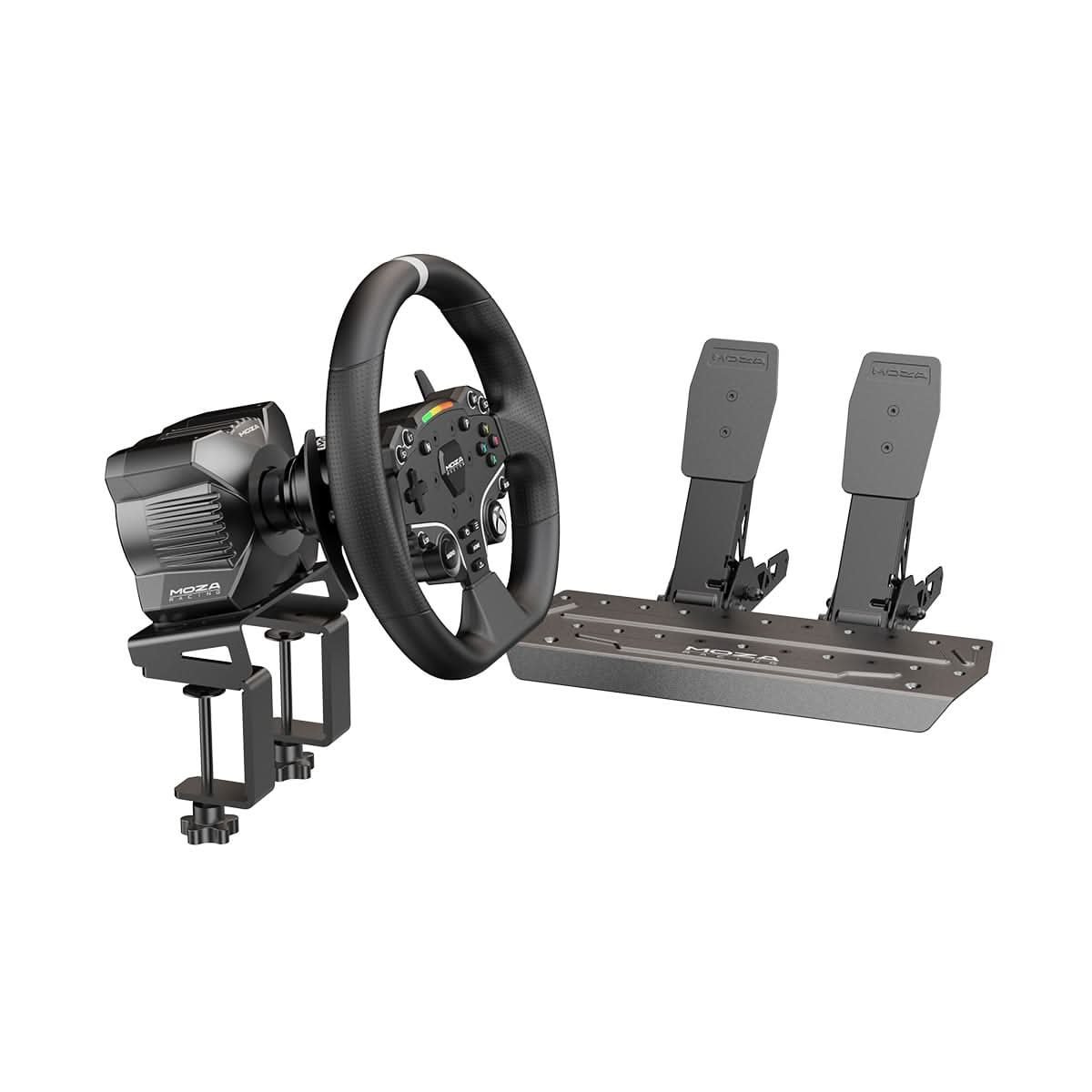 Moza R3 Bundle only for PC, R3 Wheelbase, ES Steering Wheel, SR-P Lite Pedals, Table Clamp