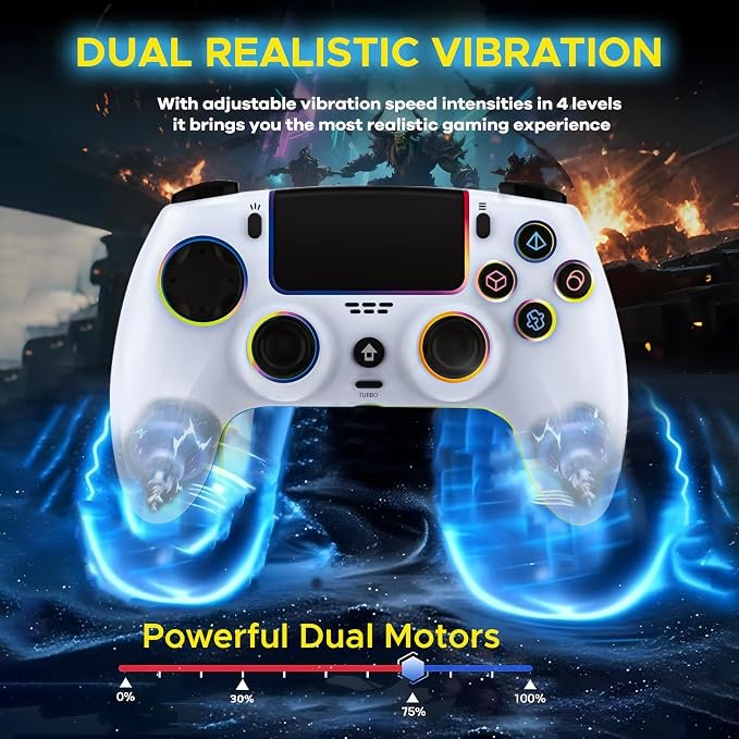 Ant Esports PowerStrikePS5 Wireless Gaming Controller for PC,Steam Deck,Android,iOS &macOS|Hall Effect Joysticks&Triggers|Bluetooth 5.0|Dual Vibration|Turbo & Macro Buttons|Touchpad|3.5mm Audio Jack